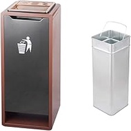 Garbage can outdoor Mall Vertical Cigarette Butt Column Stainless Steel Smoke Barrel Outdoor Smoking Area Ashtray Outdoor Landing Smoke Bin Step trash can