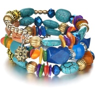BohoMultilayerIrregularAgateBeadsCharmBraceletsforWomenVintageJadeStoneManBraceletsYogaBanglesEthnic