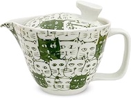 J-kitchens Hasamiyaki Teapot, Japanese Tea Strainer, 856.4 ft (240 m), Large, For 1-2 People, Cats (