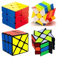 [Stok di KL] Windmill Wind Fire Wheel 3x3 Magic Cube Twist Puzzle Game Toy,  3x3x3 Irregular Sticker