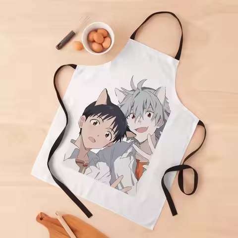 Shinji and Kaworu Catboys Apron Restaurant For Woman Apron