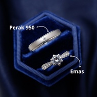 950 Silver Wedding Ring with White Gold Alloy C235 | SAN950 Original Handmade