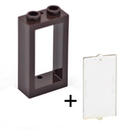 COOLPON|This Is LEGO Lego's Parts Window Frame (Dark Brown) 1x2x3 60593+Glass 60602 35287
