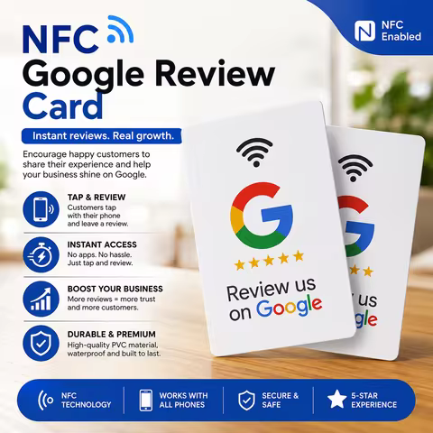 20pcs Google Card QR Code Tap Business Ins Google Review Card Social Media RFID Card NFC Google Revi