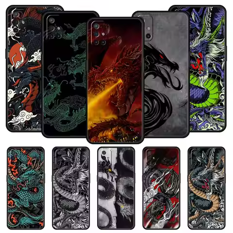 Dragon Phone Case For OnePlus 12R 9R 12 11 10 Pro 9 8 7 7T 8T 10T 9RT Nord 2T N10 N200 CE 2 5G Black
