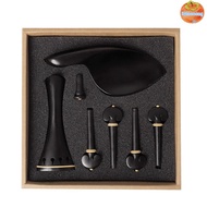 INTOO violin tailpiece Set, Complete Set Ebony Material Violin Accessory Parts Set, Professional 4/4