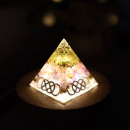 【畢業禮物】透明系-幸運草奧剛金字塔小夜燈Orgonite水晶療癒