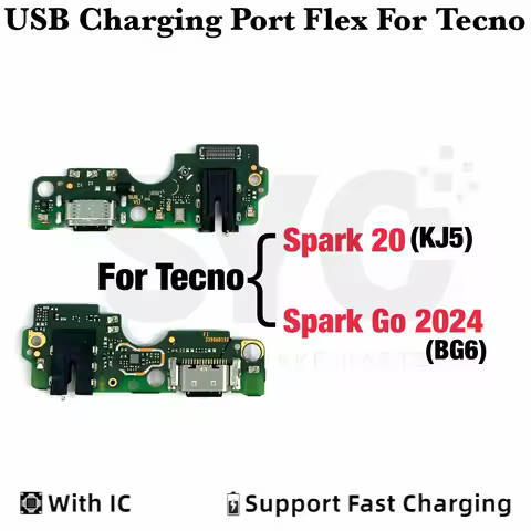 SYC OEM with IC USB Port Charger Dock Connector Charging Board Flex CableFor Tecno Spark Go 2024 Spa