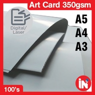 Art Card 350gsm 100's A5 A4 A3 A3+ Gloss Coated card book cover magazine cover
