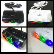 car usb charger socket 3-hole plug socket for 120w car usb charger on-off