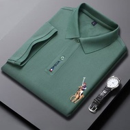 M-5XL Korean Summer Loose Plus Size Fashion Business Casual Short Sleeved Polo Shirt Men