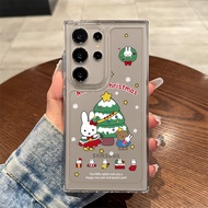 Cute Miffy's Christmas Hard Clear Case for Samsung S26 S25 Ultra S24 Ultra S25FE A56 S24FE S23 Ultra