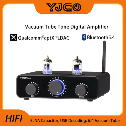 YJCO D325J Tube Amplifier 300W*2 4Ω HiFi Stereo Audio Power Amp 6J1 Tube High-power TPA3255 Bluetoot