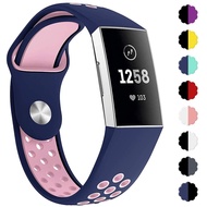 Strap Compatible with Fitbit Charge 3/ Charge 4 Women Men, Breathable Sport Band Replacement Wristbands with Air Holes for Charge 4/ Charge 3/ Charge 3 SE Fitness Tracker