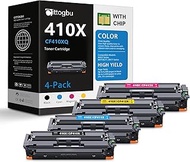 410X High-Yield Toner Cartridges 4-Pack (BK/C/M/Y) Replacement for HP 410X Toner & 410X Ink, Compati
