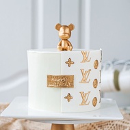 Lv bear cake decoration lv cutter lv bear deco gold bear silver bear brick bear silicone mould