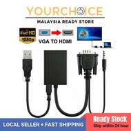 Yourchoice VGA to HDMI Converter 1080P HD Audio Video Adapter VGA HDMI Connector