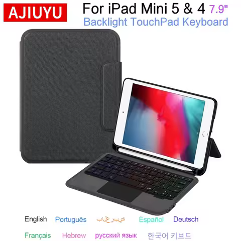 AJIUYU Backlit Keyboard Case For iPad Mini 5 2019 Funda mini 5th Generation Mini 4 5 7.9" A2133 A212