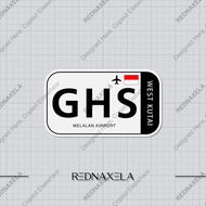 Airport Code GHS Sign Sticker Vinyl