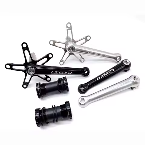 LITEPRO AH-001 Folding Bike Cranks For Brompton Birdy EIEIO 170mm Integrated Hollow Chainwheel Crank