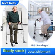 【UniHey】Foldable Walker for Senior Citizen Walking Chair with Wheels for Adult Elderly Mobility Aids