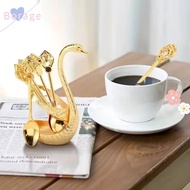 BORRAONE Swan Base Stand Spoons, Creative Stirring Mixing Swan Spoons,  Elegant Table Decoration wit