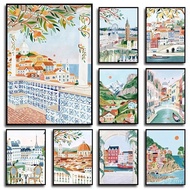 European Cities Switzerland Paris Scenery Poster Print Home Wall Decoration,No Frame Canvas Painting