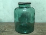 WH16769【四十八號老倉庫】二手 早期 台灣 朴子長利興 綠色 氣泡 醬菜甕 玻璃甕 瓶 罐 高22cm 1罐價