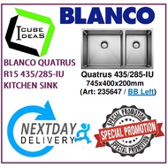 Blanco Quatrus R15 435/285-IU Left Bowl Undermount Double Bowl Kitchen Sink