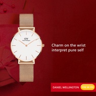（สาขาของแท้）Daniel wellington  นาฬิกาข้อมือ หญิง นาฬิกาdw นาฬิกาผู้หญิงนาฬิกาทอง Petite ตาข่าย 32 มม. แฟชั่นนาฬิกาผู้หญิง