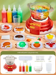 ของเล่นหม้อไฟ ของเล่น ทําอาหาร ชุดทําอาหารของเล่น DIY ของเล่น เด็กผู้หญิง ด้วยเสียงคุณสามารถตั้งเวลาได้