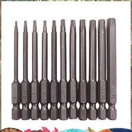 For 1/4" Hex Shank 75mm Length Steel Star 6 Point Screw Driver Kit Tool Screwdriver Bit
