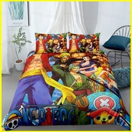 ST2 ONE PIECE Bedsheet pillow case Cartoon Anime Luffy Comfortable Washable 3IN1 Sheet Pillowcase Se