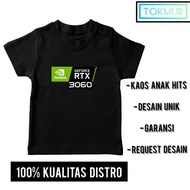 Nvidia Geforce RTX Ray Tracing 3060 PC Gaming Boys T-shirt Age 3-12 Years Premium Distro