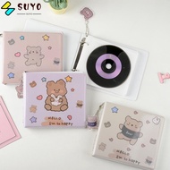 SUYO CD  Holder, CD Storage Collect Book CD Storage Album, Portable Cartoon Bear Loose-leaf DVD Bind