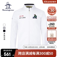 万星威（Munsingwear）高尔夫男士早秋男装保暖舒适立领夹克运动休闲外套 白色 L