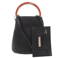 Marni Panier 兩用水桶包，皮革材質，黑色手提包，0654 [二手] MARNI