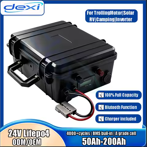 Waterproof Lifepo4 24V 100Ah 24V 200Ah 150Ah 120Ah 80Ah 60Ah Lithium Battery With Smart Bms For Trol