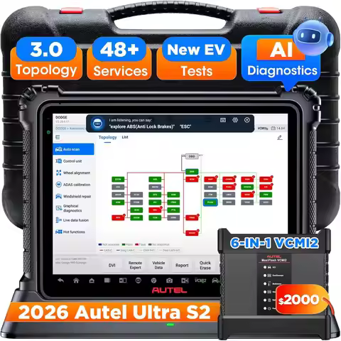 Autel MaxiSys Ultra S2 AI Scanner Intelligent Diagnostic Tool, 6in1 VCMI2, Topology3.0, Motor Truspe