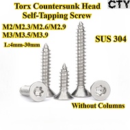 [CTY-MHLS] SUS304, Torx Countersunk Head Self-Tapping Screw, M2/M2.3/M2.6/M2.9/M3/M3.5/M3.9, Flat He