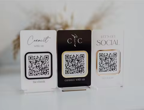QR Code Sign Mini Stocking Stuffer,Scan to Pay Sign,Instagram Qr,QR Code Sign Custom, Clear Acrylic 