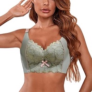 Women's Sexy Lace Push Up Bra Wireless Side Widened Underwear Anti-sagging Thin Cup Traceless Brasie