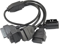 OLLGEN 1.64 Feet 50cm OBD II OBD2 16 Pin Right Angle 1 Male Splitter to 4 Female Extension Cable Car