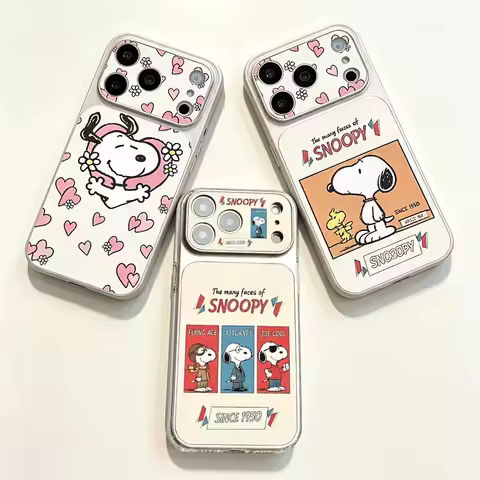 Lovely Snoopy Y2K Cartoon Lichee Pattern Case For Samsung Galaxy S26 FE S25 S24 Ultra Plus A57 A37 A