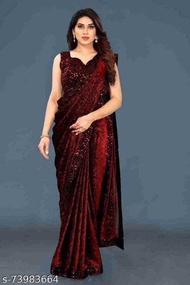 Bollywood velvet saree delivery 7-8 days