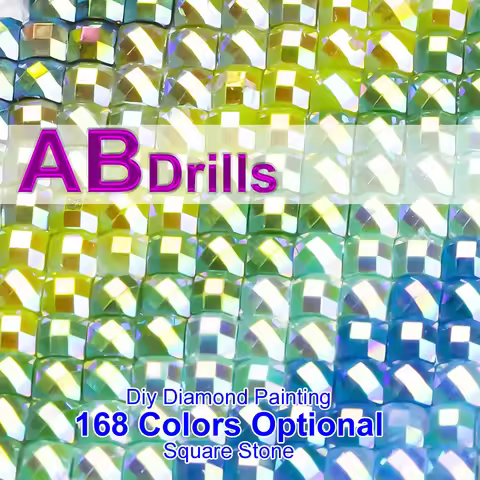 Wholesale AB Diamond Beads for 5D Diy Diamond Painting Accessories Resin AB Diamonds Drills Square 2
