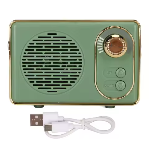 Retro Bluetooth 5.0 Speaker Vintage Mini Bluetooth Speaker Memory Card AUX USB Rechargeable MP3 Play