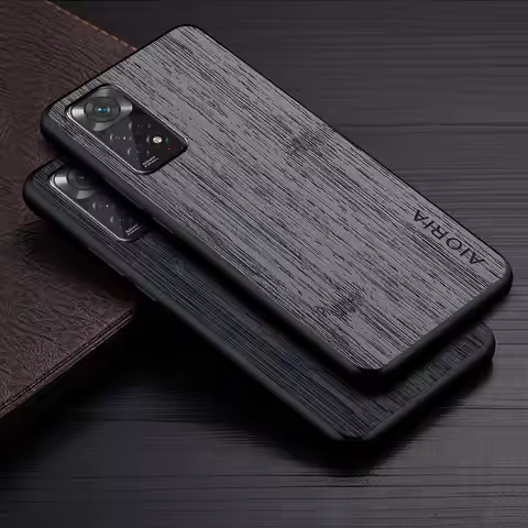 Case for Xiaomi Redmi Note 11 Pro Plus 11S 11T 5G 4G funda bamboo wood pattern Leather cover Luxury 