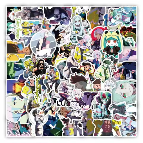 50pcs Cyberpunk: Edgerunners Cartoon Graffiti Stickers Suitcase Laptop Waterproof Sticker Decoration
