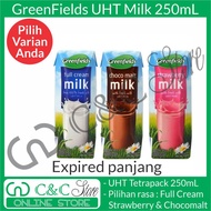 Greenfields uht milk 250ml 250ml full cream chocomalt strawberry